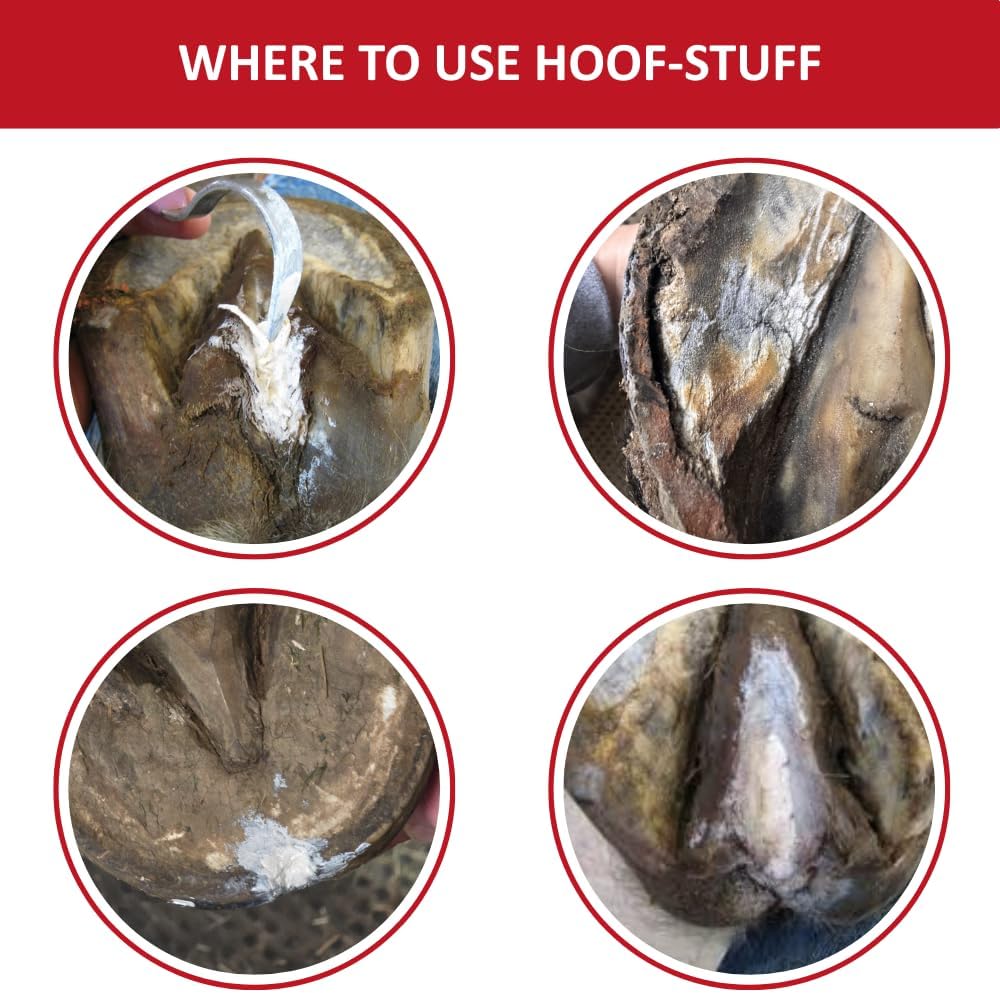 Red Horse Products Hoof-Stuff honey and zinc oxide formula for horse hoof protection.