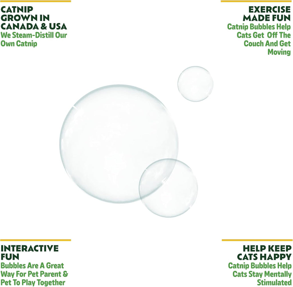 Kitty Ka Zoom high potency catnip bubbles bottle with premium steam distilled catnip oil label