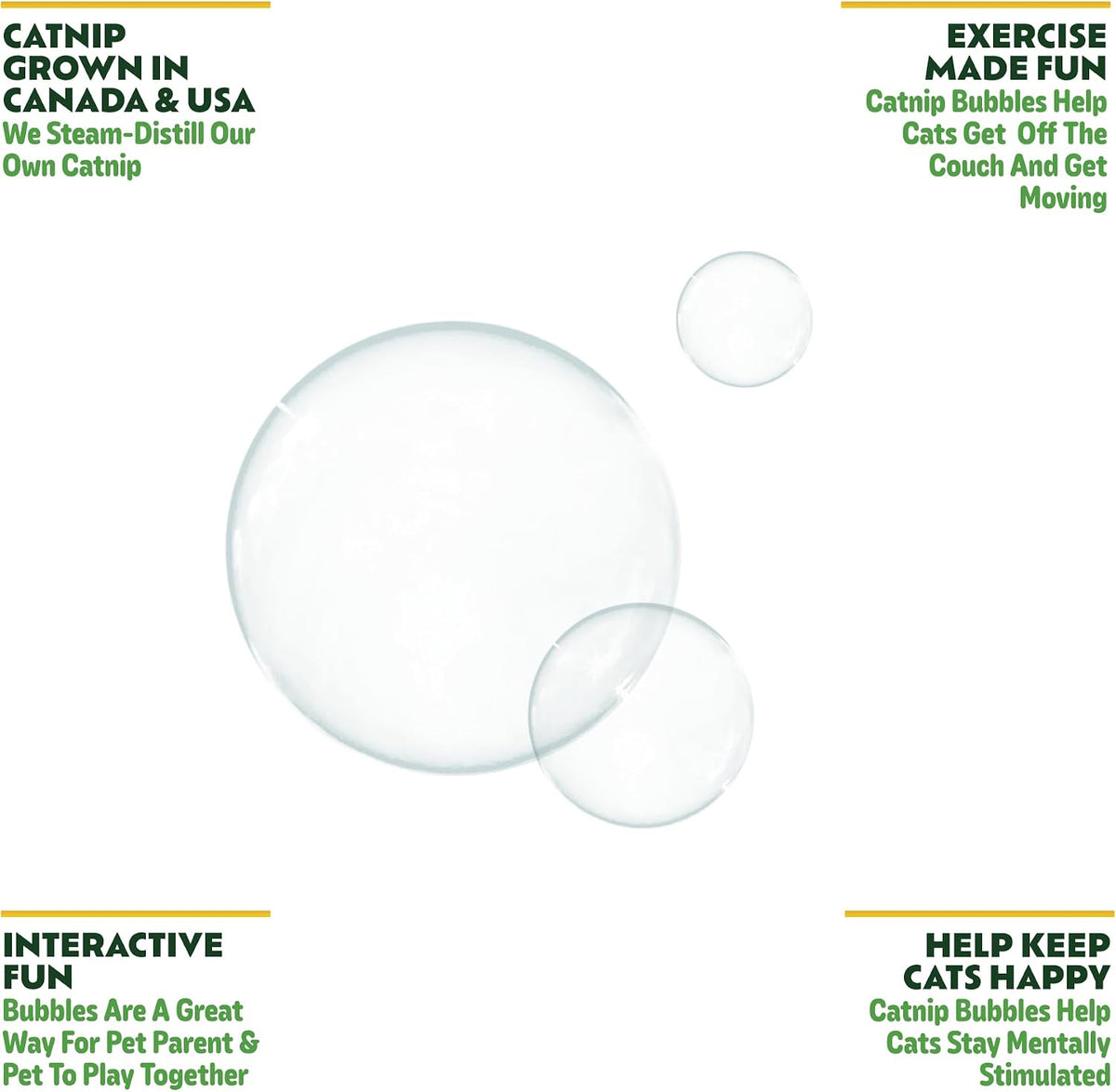Kitty Ka Zoom high potency catnip bubbles bottle with premium steam distilled catnip oil label