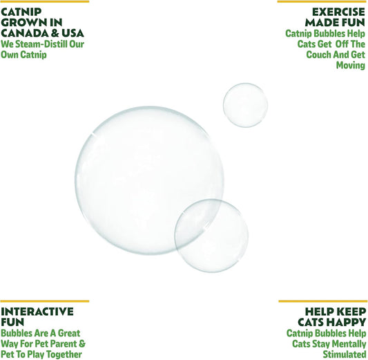 Kitty Ka Zoom high potency catnip bubbles bottle with premium steam distilled catnip oil label