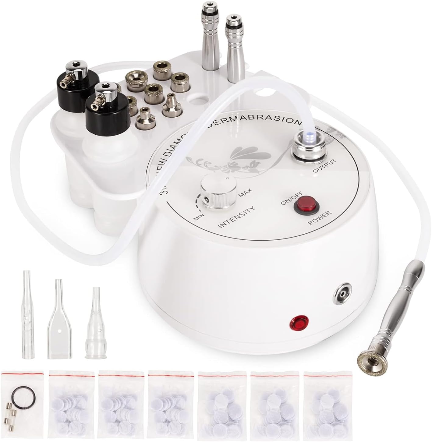 AIMENGXI 3 in 1 Diamond Microdermabrasion Machine professional skin exfoliation device front view showcasing the main control console