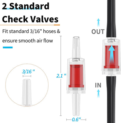 Flexible kink-resistant black airline hose being measured for aquascaping integration.