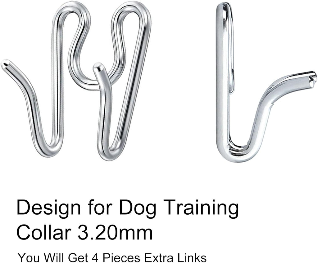 Close up of three point two zero millimeter silver replacement pinch collar links