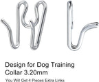 Close up of three point two zero millimeter silver replacement pinch collar links