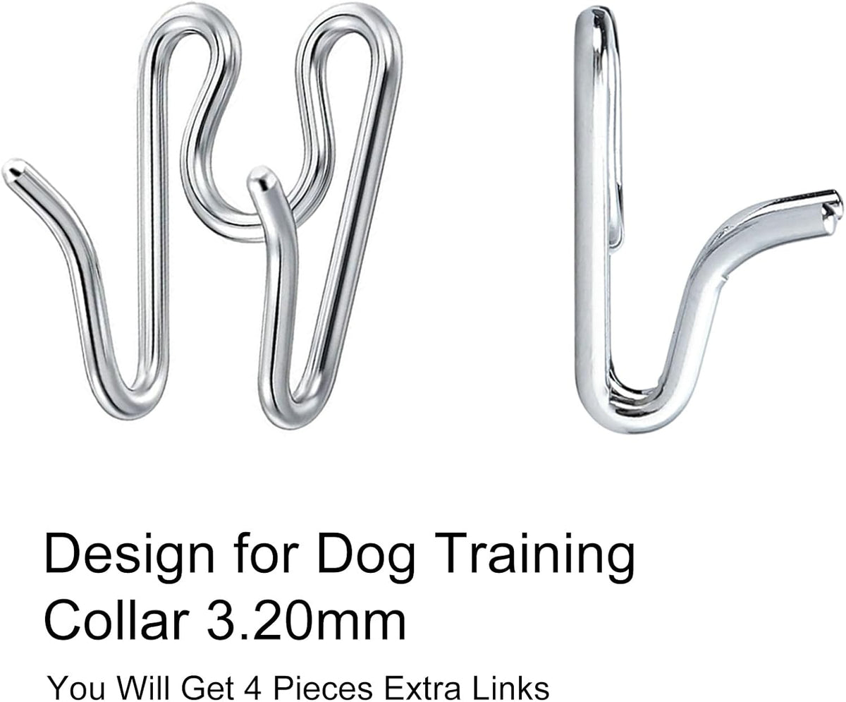 Close up of three point two zero millimeter silver replacement pinch collar links