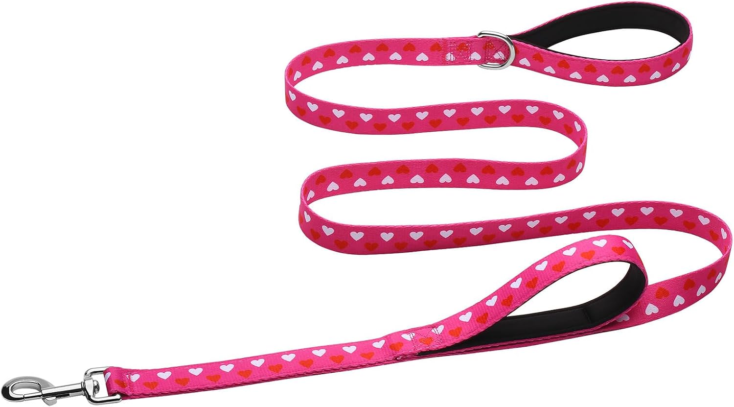 Hikiko Cute Girl Double Handle Dog Leash 6 Foot Padded Traffic Handles for Walking Training (Purple Floral, 6ft) - Image 11