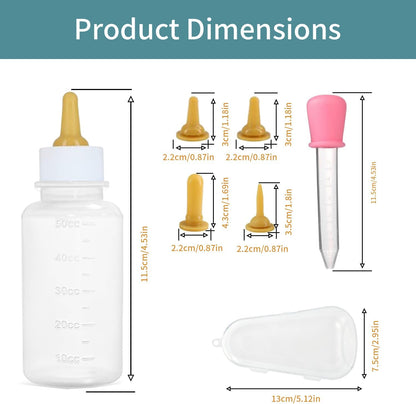 LogFaadCoi pet milk feeder bottle showing clear scale markings for precise measurement tracking