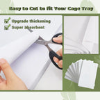 ZIQON 120 Pcs Bird Cage Liner Papers Big Size Cage Paper Liners Disposable Cage Paper Liners Precut Absorbent Cushion Pad Mat Accessories for Pet Bird Parrot (White, 12.2x8.2 inch) - Image 3