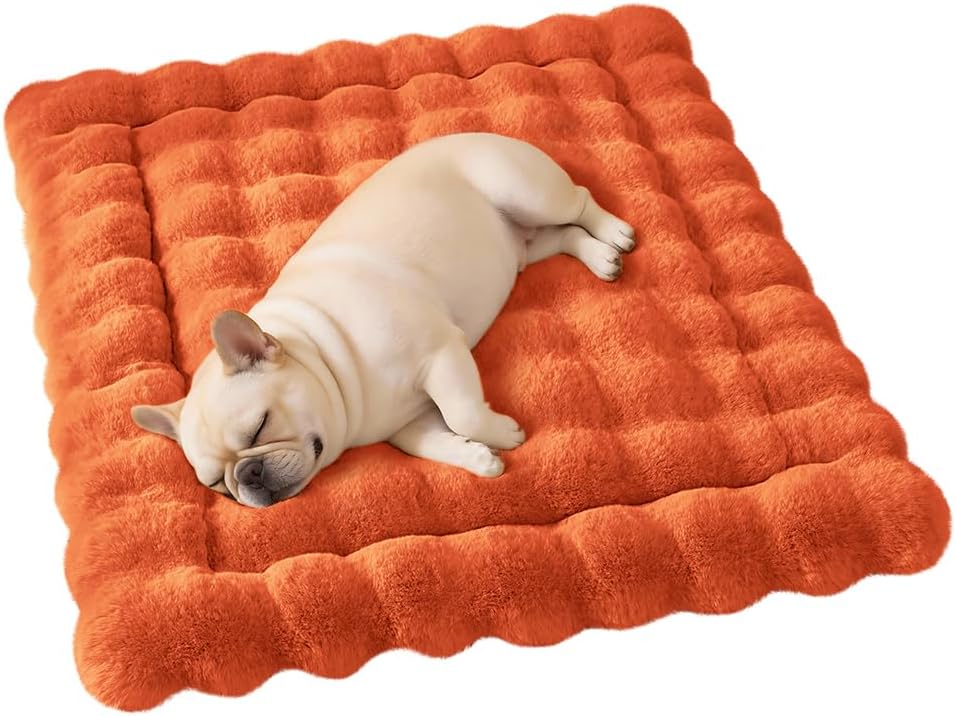 SOMAHE Cat Bed Mat, Soft Plush Faux Fur Kneading Pet Bed, Machine Washable Cat Sleeping Pad for Indoor Cats & Kittens, Non-Slip Fluffy Cat Rug for Couch Sofa Floor, 23x15 Inch Grey - Image 10