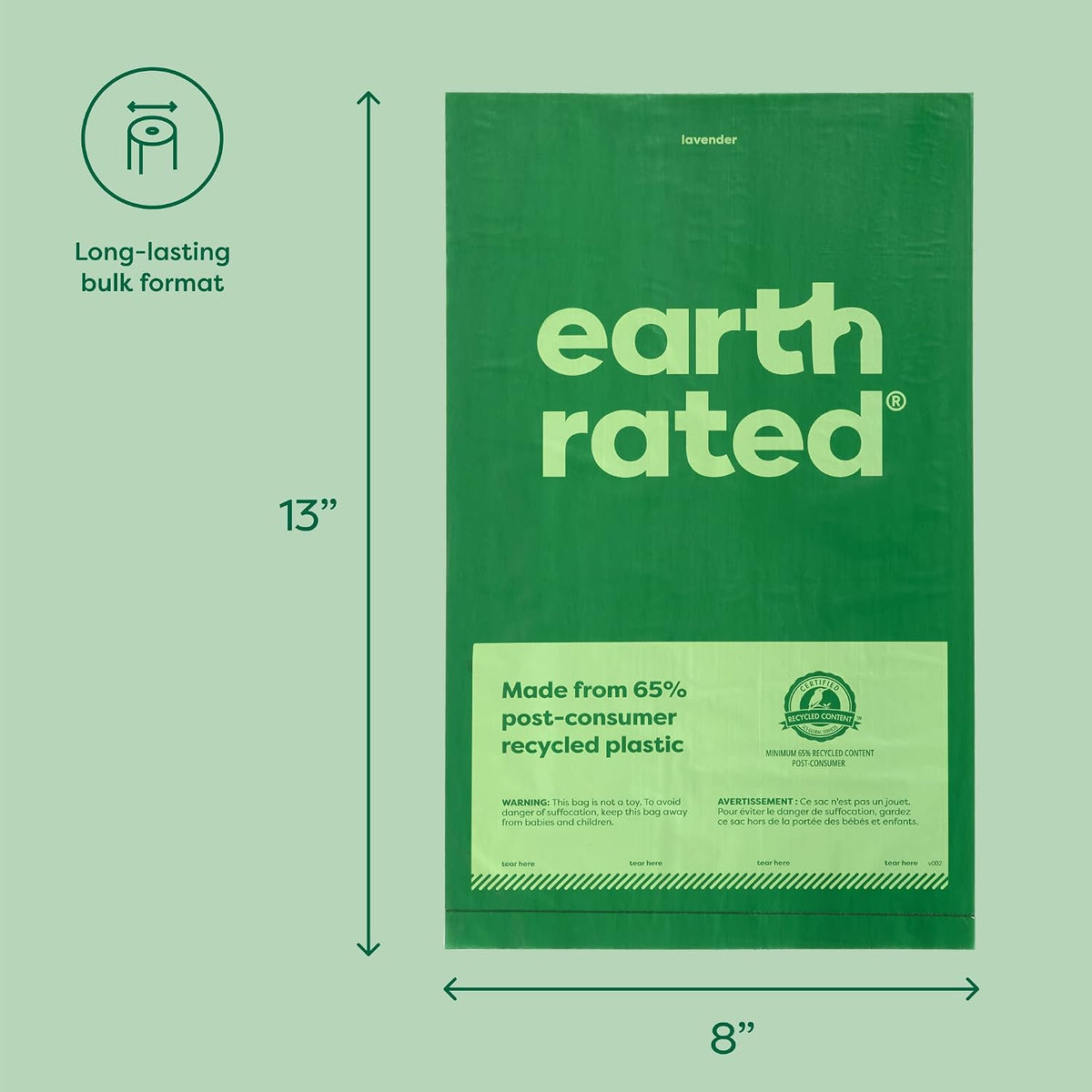 Earth Rated heavy duty dog waste bags dispensing one by one
