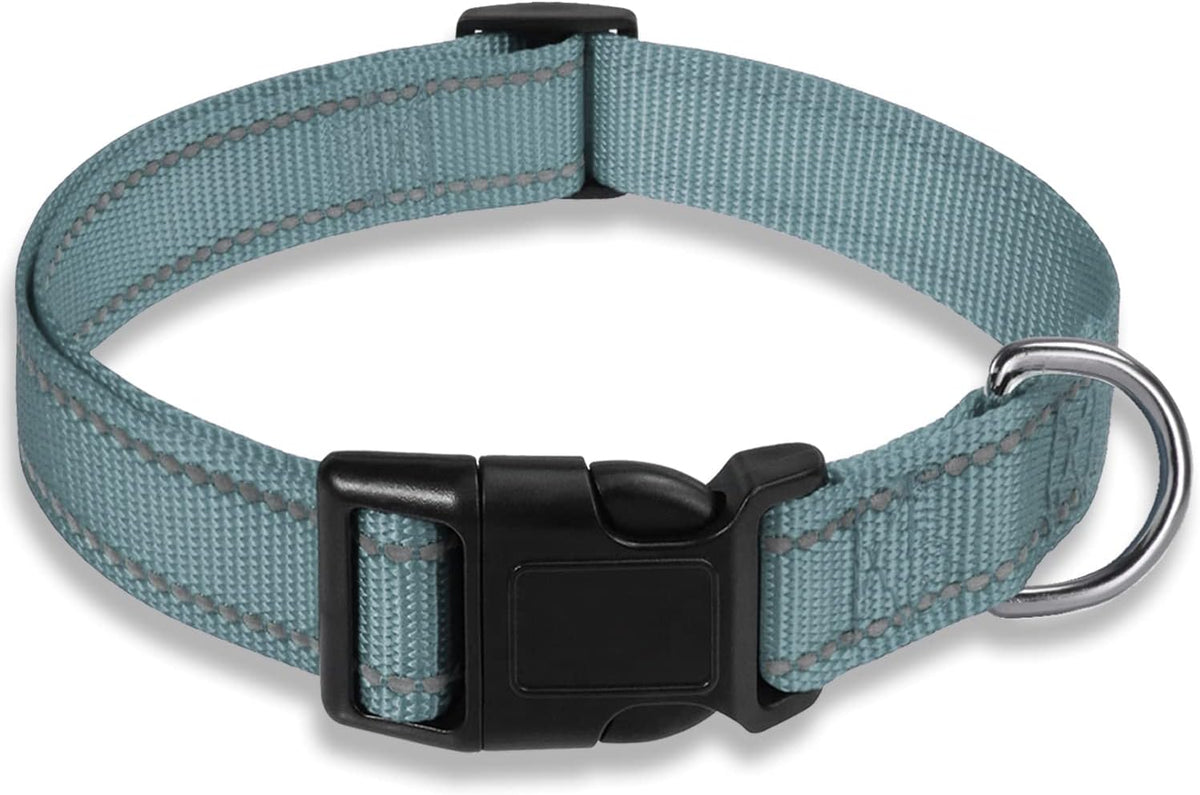 Reflective Dog Collar with Buckle Adjustable Safety Nylon Collars for Small Medium Large Dogs, Pink S - Image 10