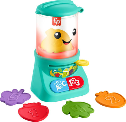 Fisher-Price Laugh and Learn Smoothie Maker front view showing interactive buttons and lights.
