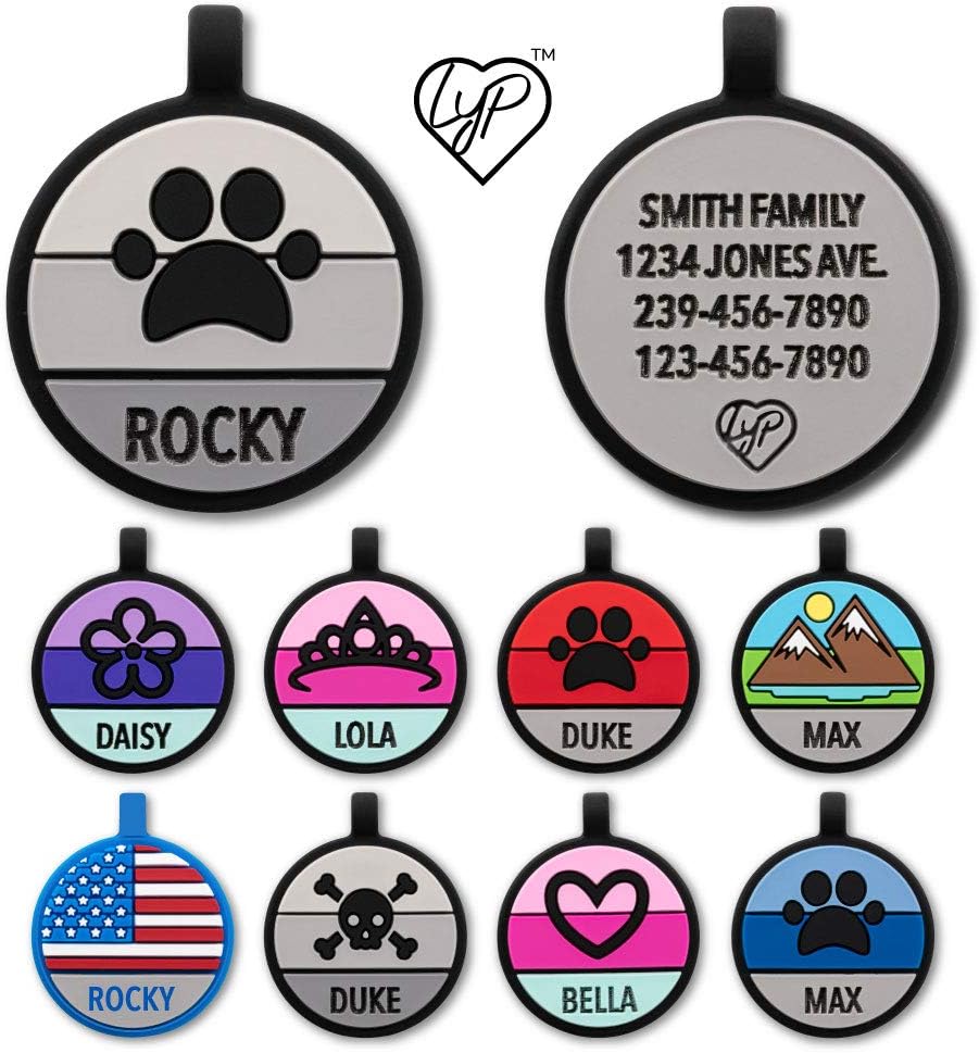 LYP Original Soundless Pet Id Tags | Custom Dog Tags Personalized for Pets | Durable Silicone Deep Engraved Dog Tag | No More Jingling | Blue Paw - Image 15