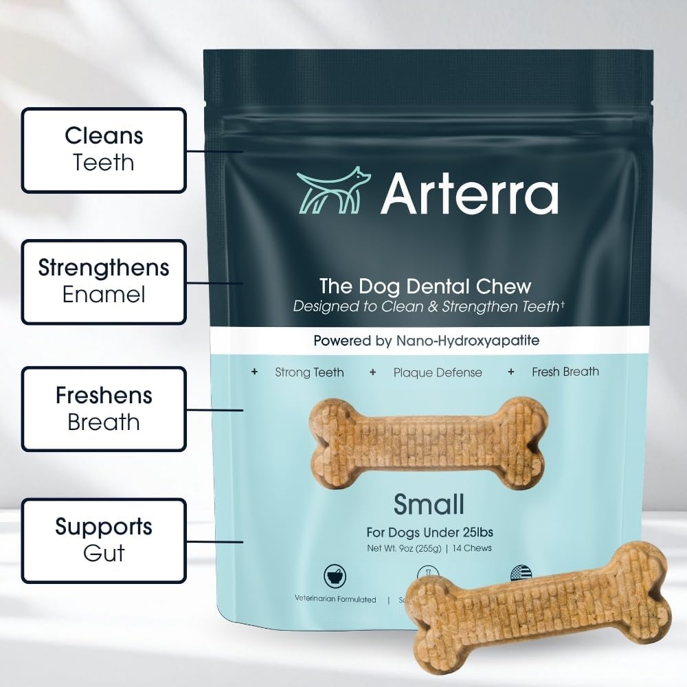 Arterra Pet Science dog dental snack showcasing texture and thickness