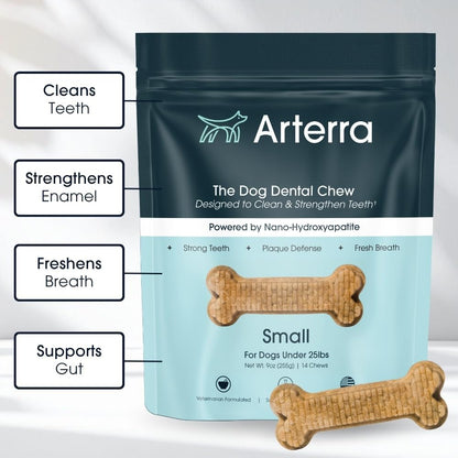 Arterra Pet Science dog dental snack showcasing texture and thickness