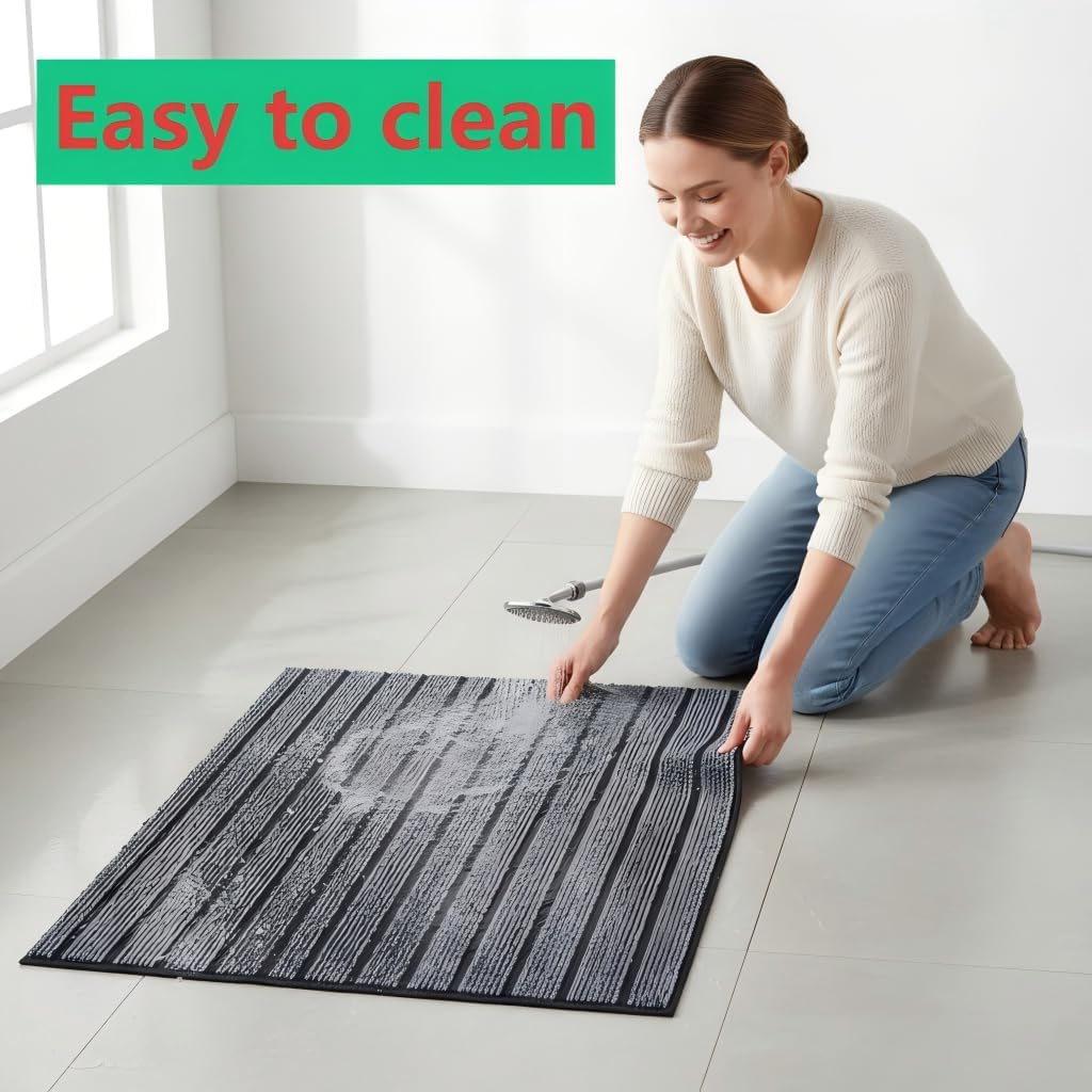 Dog Crate Mat 47"x32" Extra Thick Waterproof Non-Slip Kennel Pad, Absorbent Striped Design for Under Crate, Reusable & Washable Dog Mat for Crate - Image 9