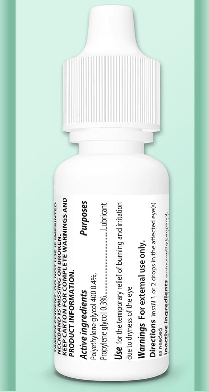 Sterile artificial tears for pets bottle detailing hydration instructions for dry eyes