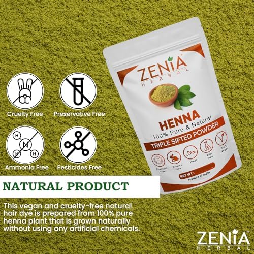 Organic hair coloring powder bag showing the authentic product texture and seal