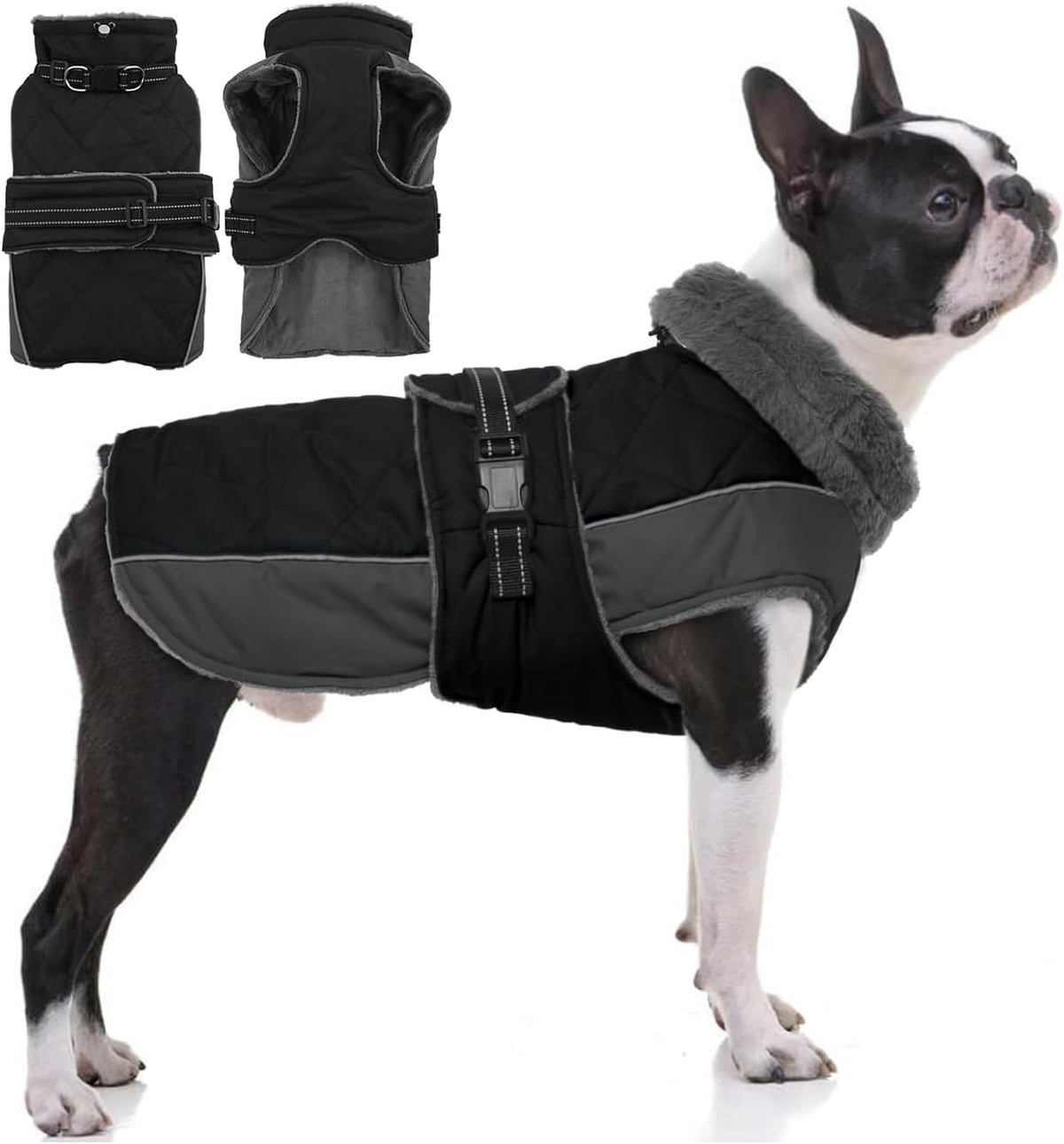 QBLEEV Warm Dog Jacket - Reflective, Adjustable Winter Coat with Turtleneck for Cold Weather, Waterproof Fleece Snowsuit for Small, Medium, Large Dogs - Image 11