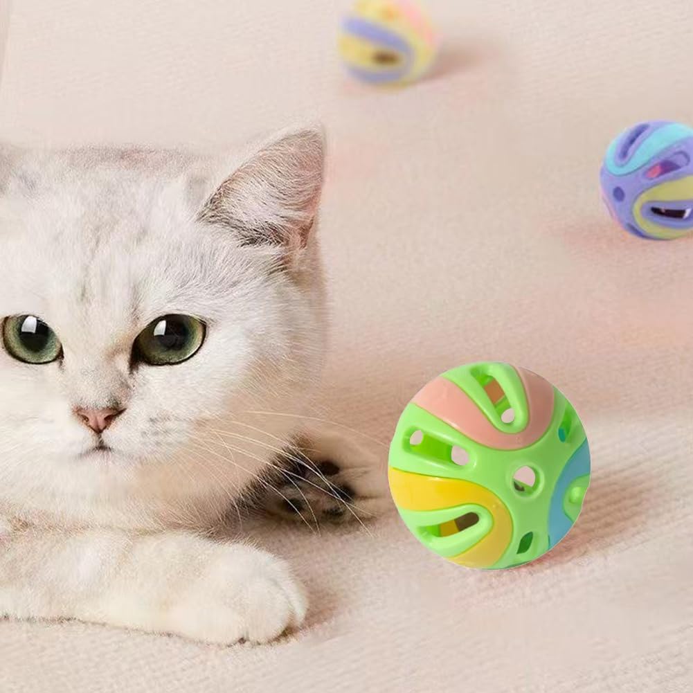 Six pack of Anjobibi pet toy balls for indoor cats
