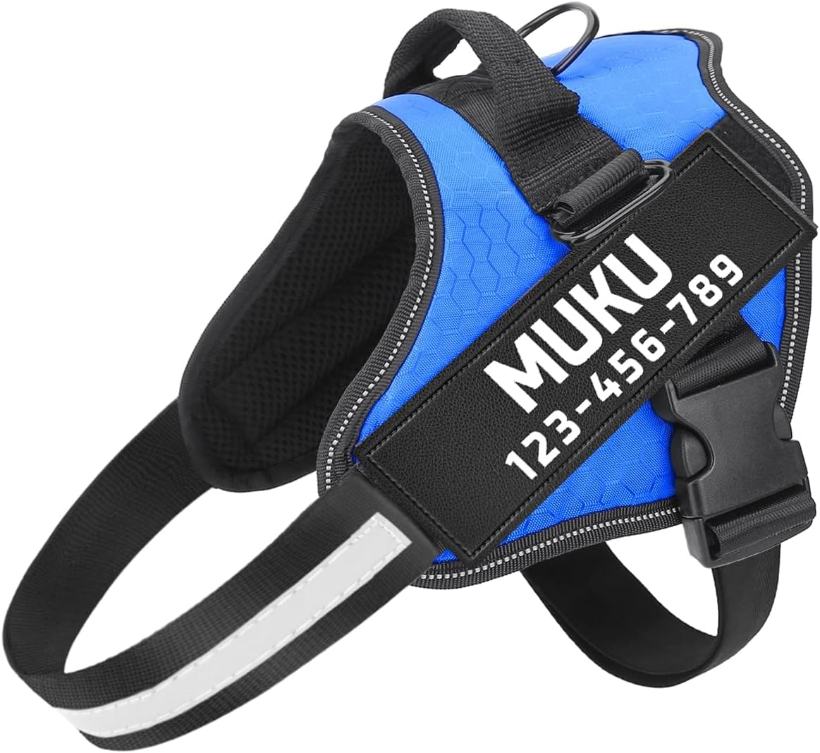 MUMUPET Service Dog Harness, No Pull Reflective Adjustable Vest with Handle, Soft Breathable Padding for Small Dogs, 2 Removable Velcro Patches (Red, S) - Image 9