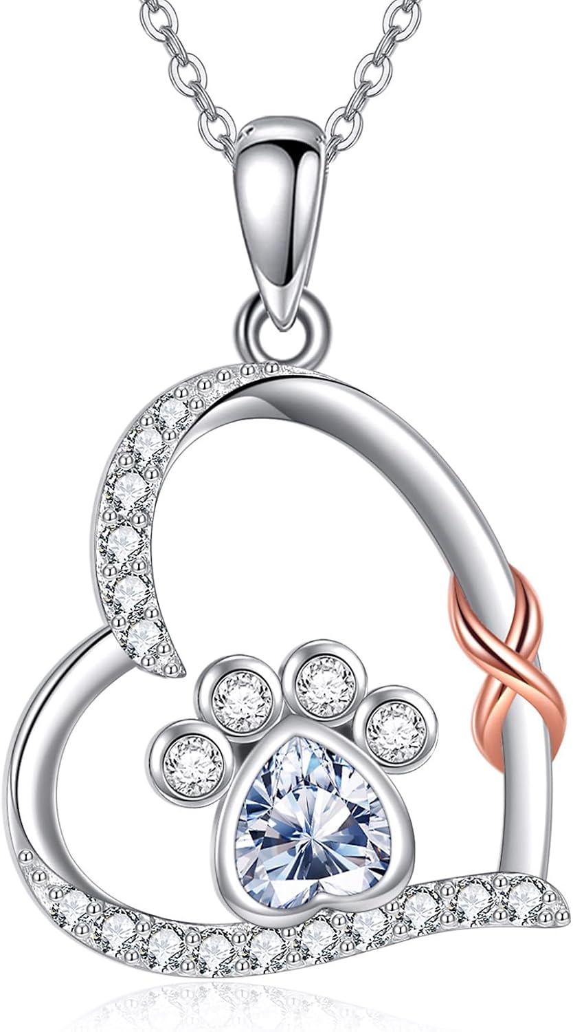 ONEFINITY Paw Print Necklace 925 Sterling Silver Cat Dog Paw Pendant Jewelry for Women Pet Lover Gifts - Image 9