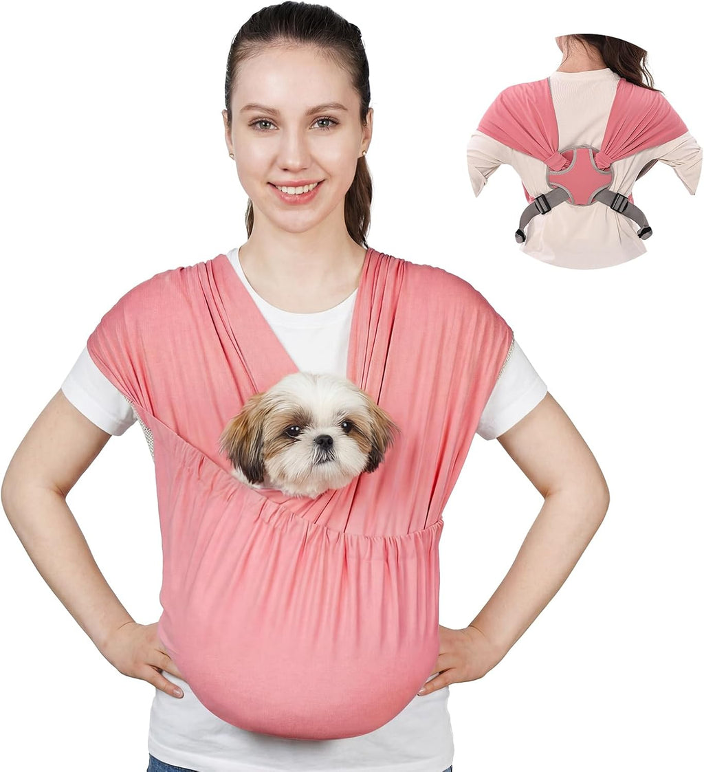 Supet Dog Sling Carrier for Small Pets, Hands Free Cat Sling, Reducing Back Neck Pain Anti-Anxiety Puppy Front, Adjustable Soft Dog Carrying (Grey, Regular 0-9 Lbs) - Image 10