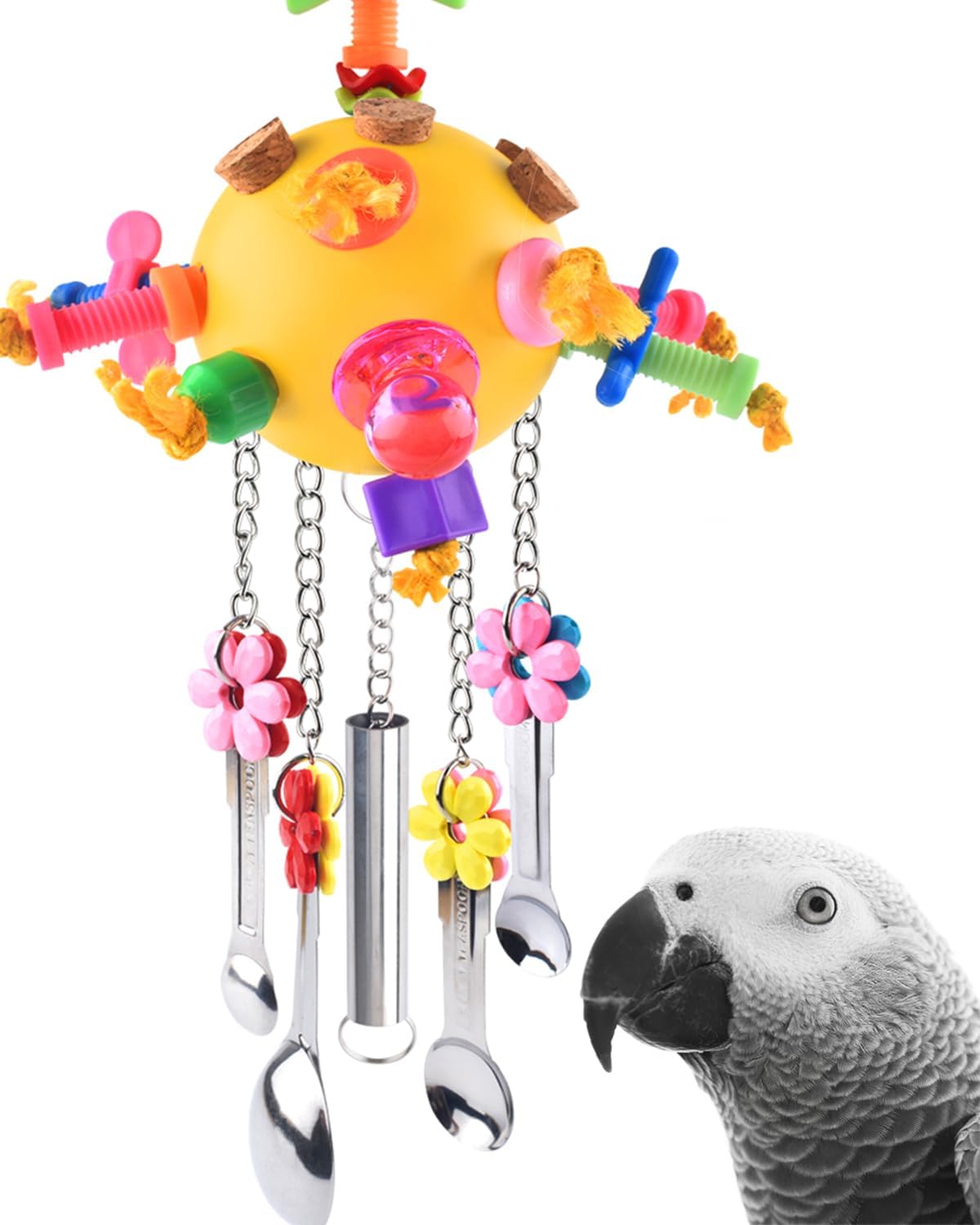 KATUMO parrot foraging toy filled with treats for bird enrichment