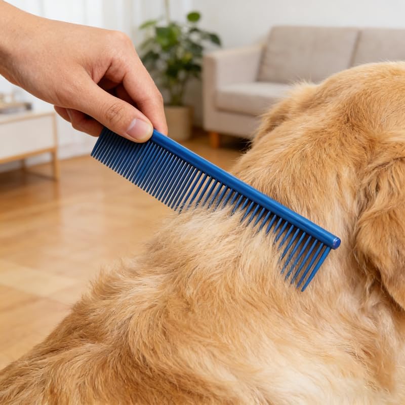 Shiny Pet stainless steel dog grooming comb front view