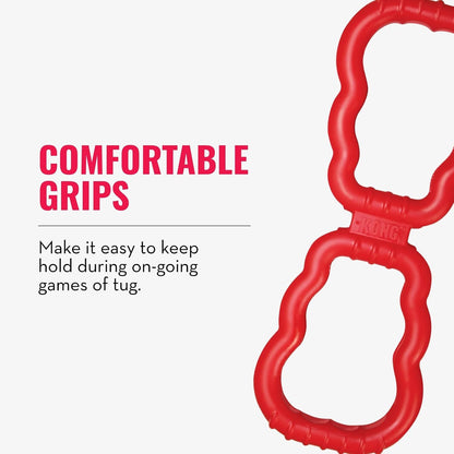 KONG red rubber tugging tool showing flex center.