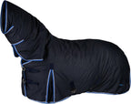 Horze Glasgow medium weight waterproof combo turnout winter horse blanket dark blue front view
