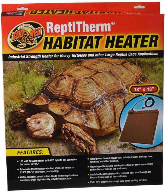 Zoo Med ReptiTherm Habitat Heater 40W front view showing industrial heating pad