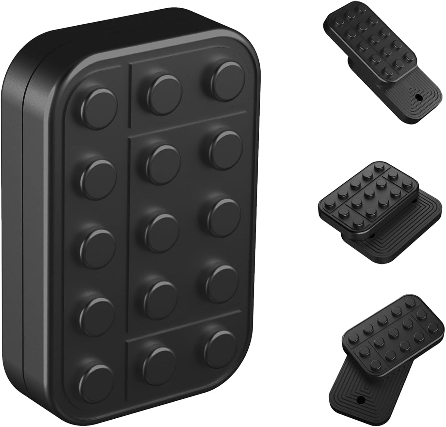 Wshwxy metal fidget slider front view showing the premium textured black building block design.