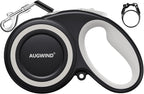 Augwind retractable dog leash white medium size front view