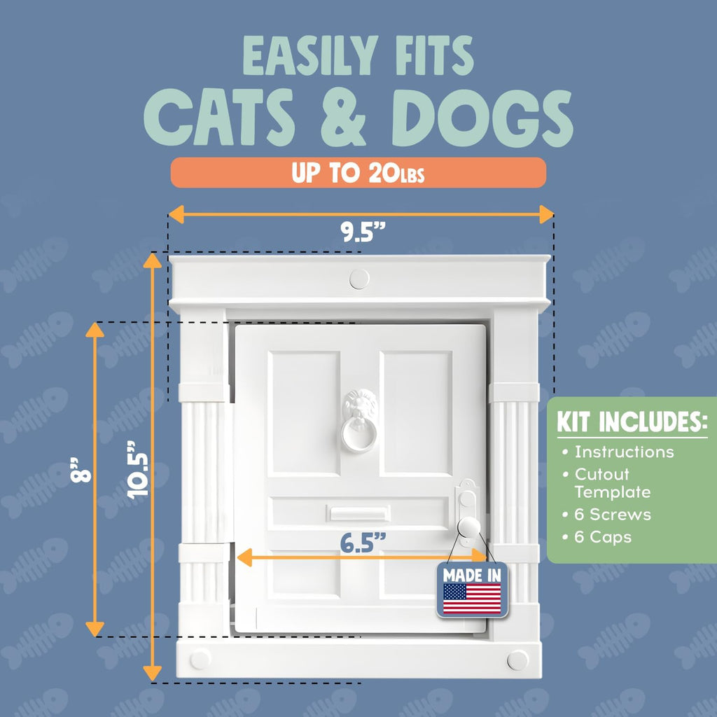 Beacon Hill(R) Interior Cat Door White with Gold accents - Durable Indoor Cat Door for Tall Cats or Dogs, No Flaps, EASY DIY Pet Door, Spacious Large Kitty Door for Cats Up to 25 lbs, by Purrfect Portal - Image 12