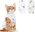 Coppthinktu 2 PCS Cat Recovery Suit for Spay Abdominal Wounds Cat Onesie for Cats After Surgery Recovery Suit Female Breathable E-Collar Alternative Kitten Onesie Anti Licking Small - Image 15