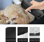 Smobusi black deshedding brush side profile detailing the comfortable non slip rubber grip