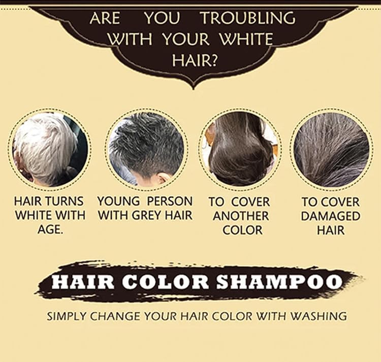 Before and after results of the natural black hair darkening shampoo