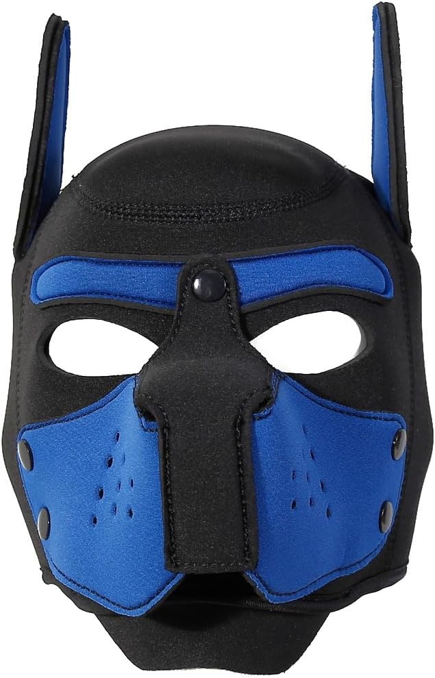 Adult roleplay puppy hood showing adjustable foldable ears