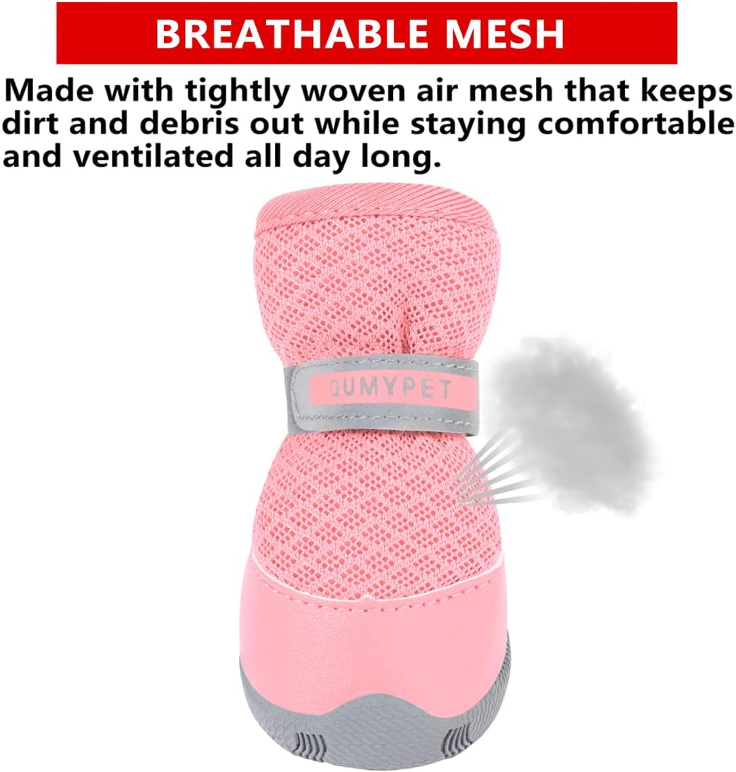 Qumy breathable mesh dog shoes side view