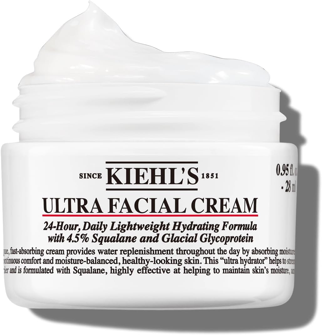 Kiehl's Ultra Facial Cream 1.7 Ounce front view jar on a clean white surface daily face moisturizer