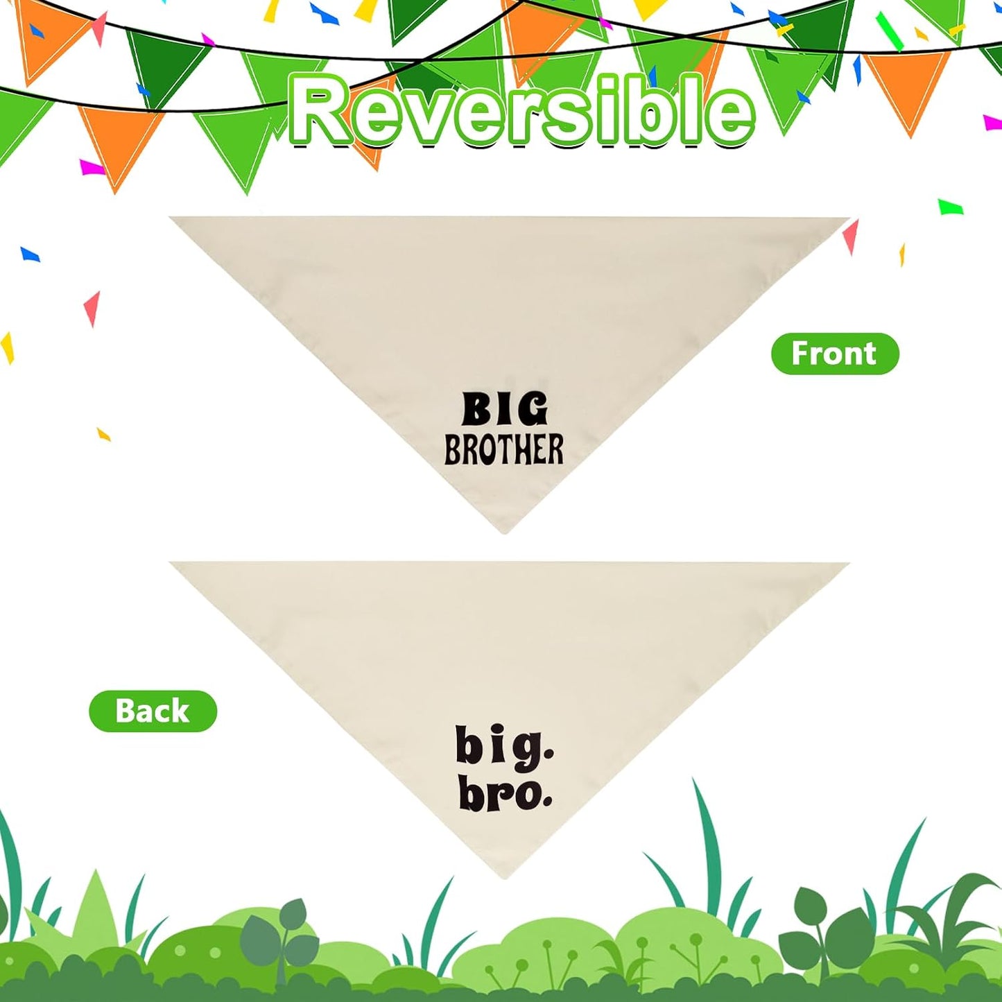Machine washable premium dog bandana layout flat view