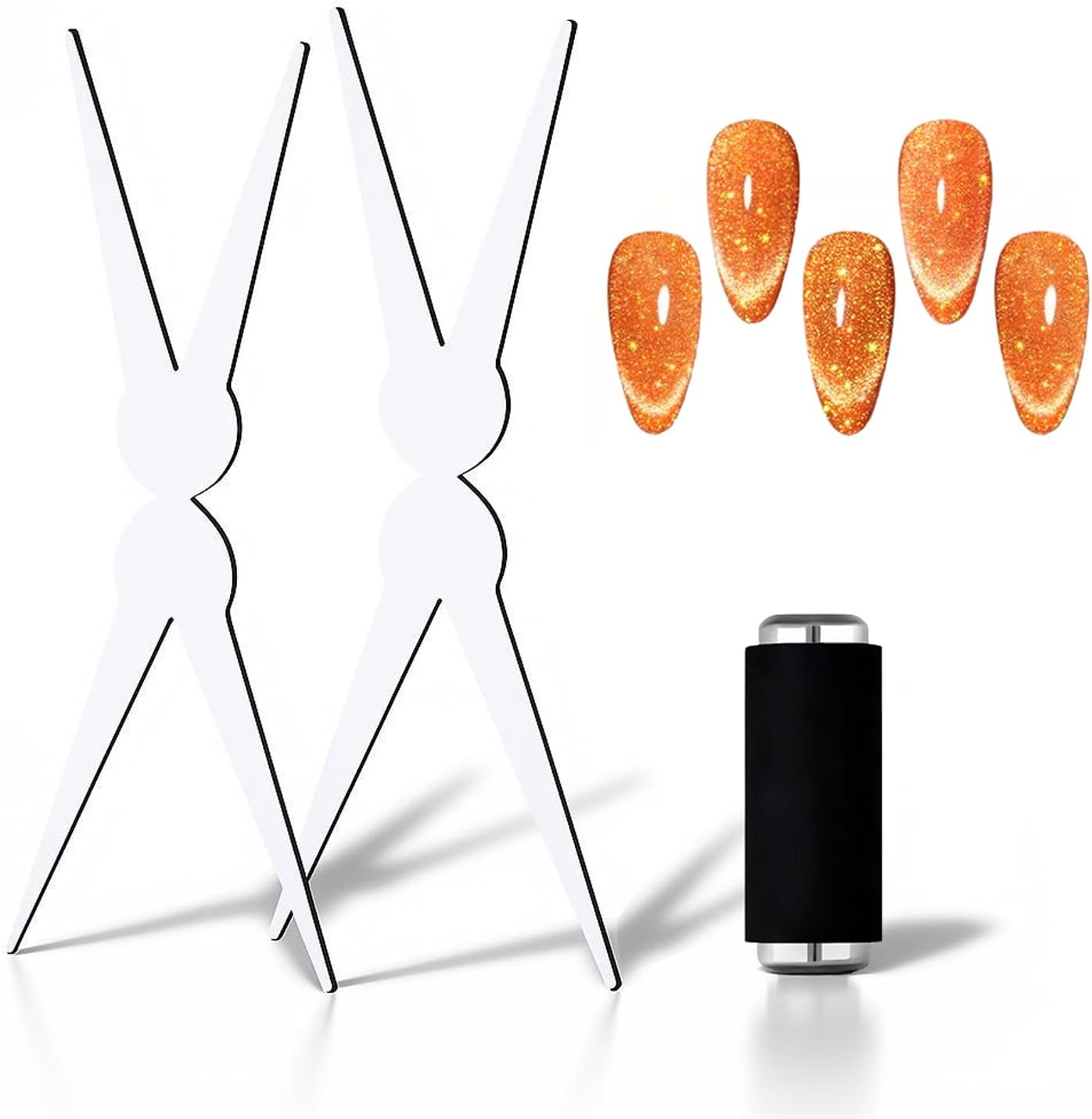 Double-head cat eye nail magnet tool front view