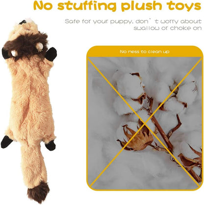 FIREOR dog squeak toys five piece set demonstrating safe mess free play without internal plush filling