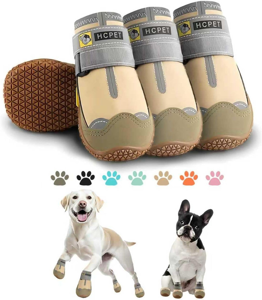 Hcpet anti-slip dog shoes khaki size 6 front view