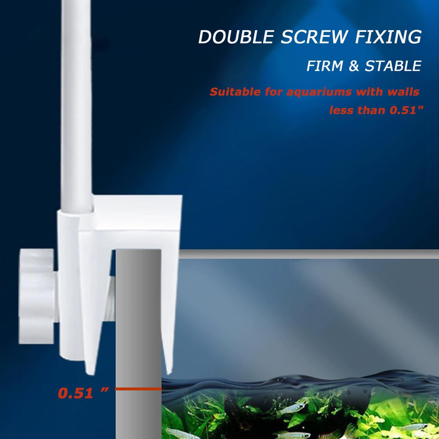 Side profile of Pueutu double arm aquarium lighting system