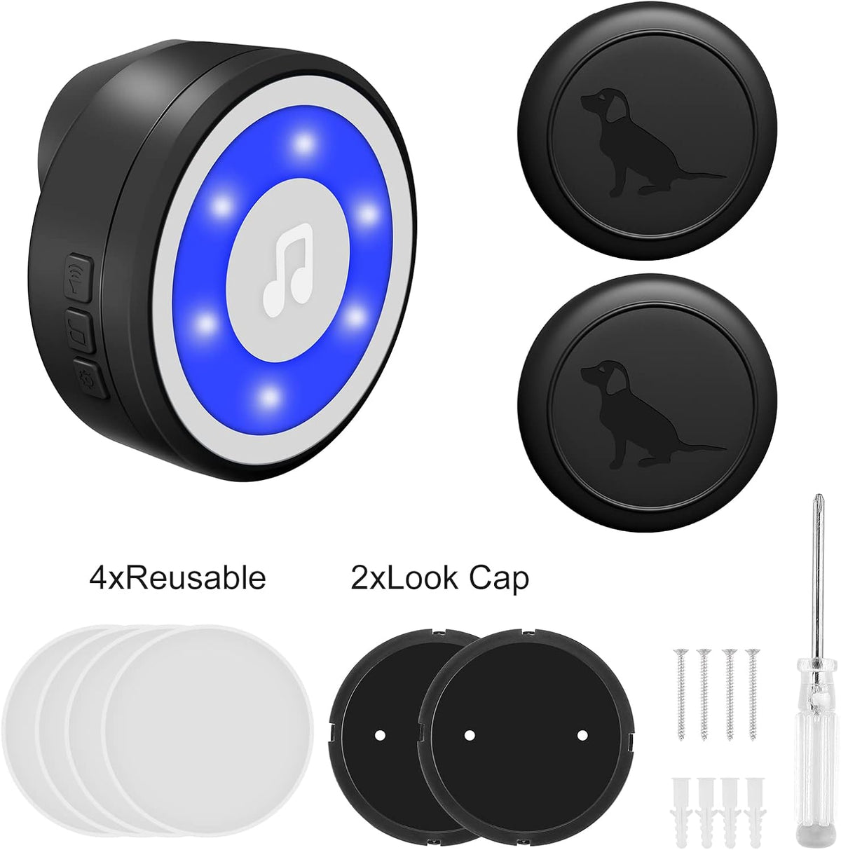 MYPIN Wireless Dog Doorbell, Dog Bells for Potty Training IP65 Waterproof Touch Button Doggie Doorbell 1000ft Long Range with 20 Melodies 4 Modes LED Flash (2 Transmitter) - Image 9