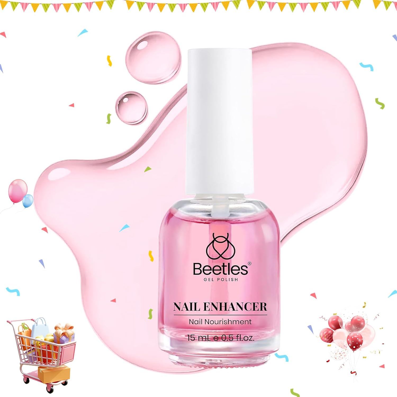 Beetles Nail Strengthener front view 15ml bottle
