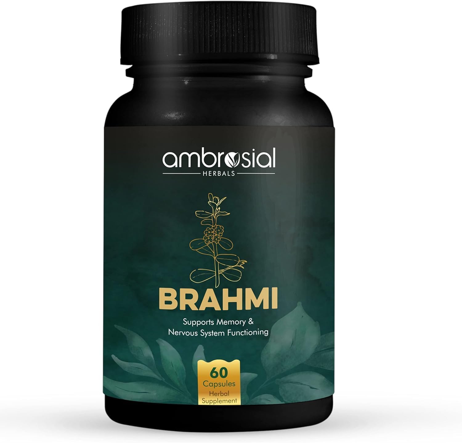 Ambrosial Brahmi Bacopa Monnieri 500mg brain health supplement front view