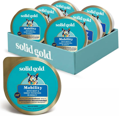 Solid Gold Beef and Sweet Potato wet dog food 6 pack front view